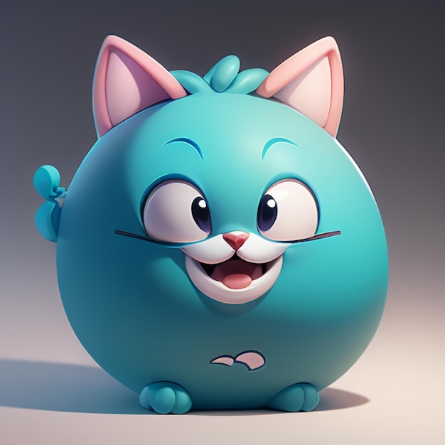 Schöne Katzenkopf-Porträt-Cartoon-Animation 3D-Illustration Tapete Schöne Katze-Bild