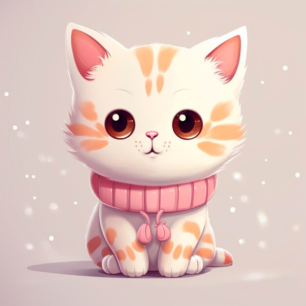 Schöne Kawaii-Katzen-Illustration