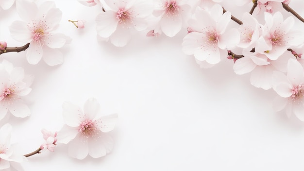 Schöne Kirschblüten auf weißer Oberfläche