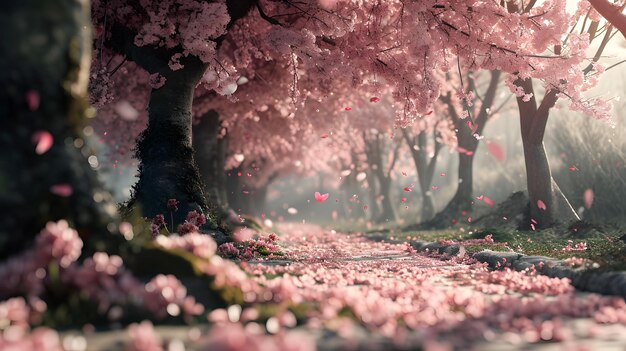 Schöne Kirschblüten im Park im Frühling Naturhintergrund