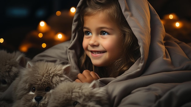 Schöne kleine Bruder und Schwester spielen mit einer Kerze in einem dunklen Wald, glückliche Kinder in einer Herbstnacht.