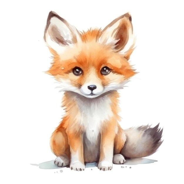 Schöne kleine Fuchs Aquarell-Illustration