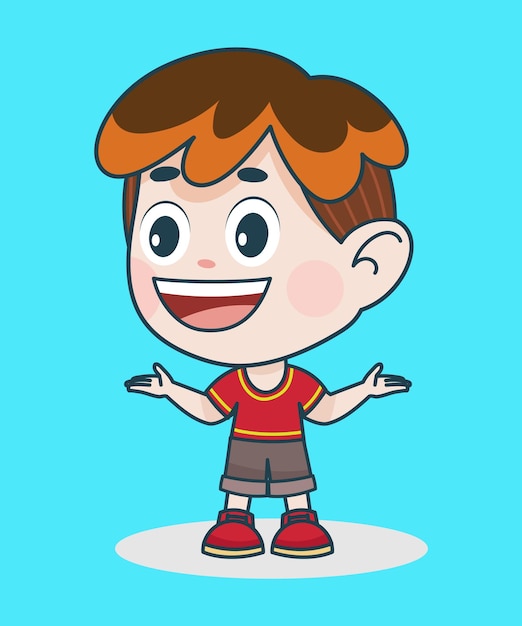 Schöne kleine Kinder-Charakter-Vektor-Illustrations-Designp