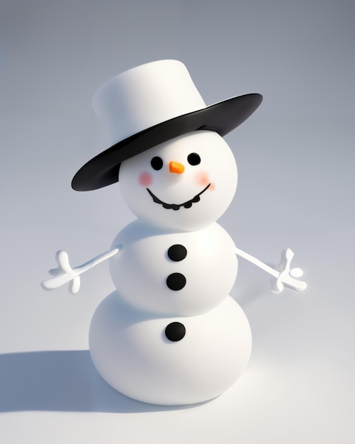 Foto schöne kleine schneemann in verschiedenen hüten auf neujahrsthema und weihnachten