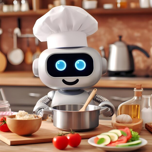 Foto schöne kochroboter kochen in der küche