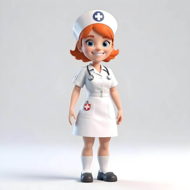 Schöne Krankenschwester-Charaktere lächeln auf weißem Hintergrund
