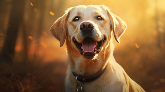 Schöne Labrador Retriever Hund Natur Rasse glückliche Bild KI generierte Kunst