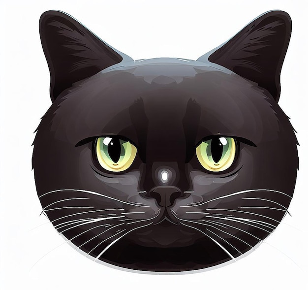 Schöne lachende Katze Illustration Symbol Avatar Emoji AI Bild Idee Konzept Tapete Zeichnung Kätzchen