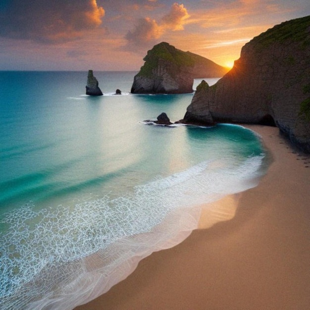 Schöne Landschaft am Meer