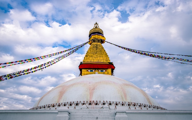 schöne Landschaft Bauddha Stupa Tempel in Kathmandu, Nepal.