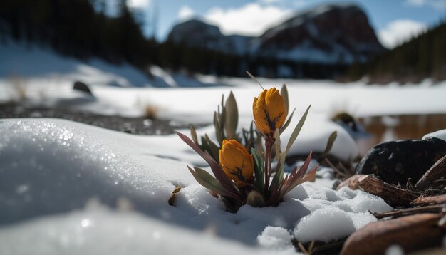 Schöne Landschaft, die die Natur nach dem Winter aufweckt