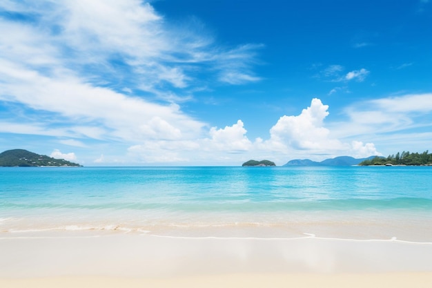 Schöne Landschaft mit Kokosnusspalmen am tropischen Strand