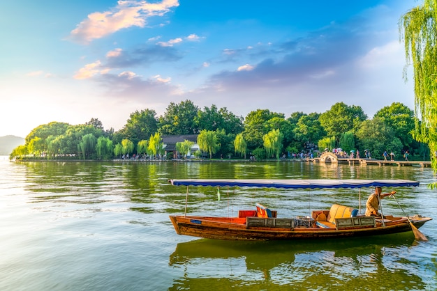 Schöne Landschaft und Landschaft in Westsee, Hangzhou