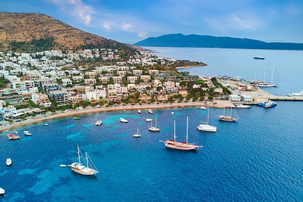 Foto schöne landschaft von bodrum, türkei