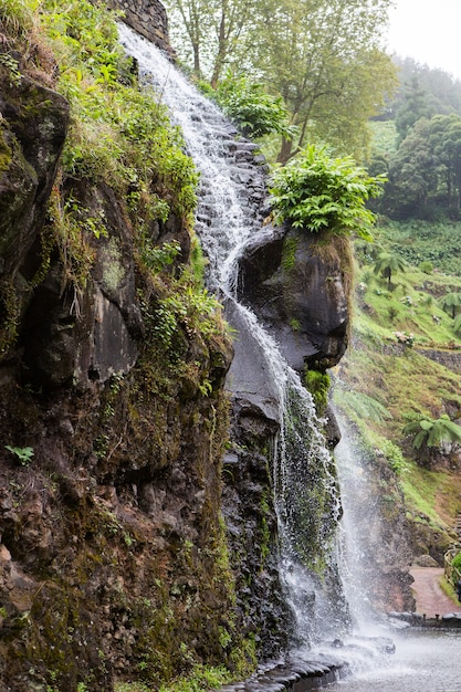 Schöne Landschaftslandschaften in Azoren Portugal Tropische Natur in Sao Miguel Island Azoren