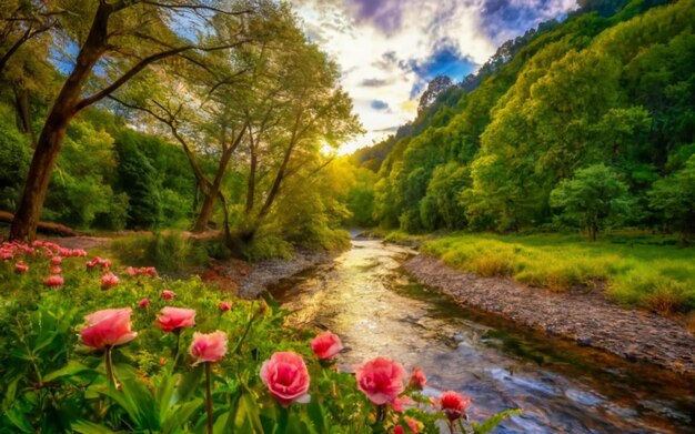 Foto schöne landschaftstapeten für die natur