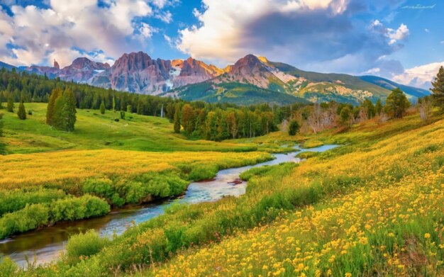 Foto schöne landschaftstapeten für die natur