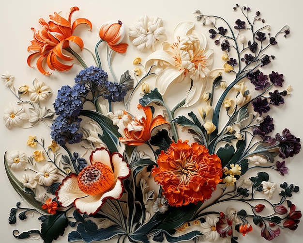 Schöne, leuchtende Blumen-Dekorationsmuster auf Porzellanfliesen