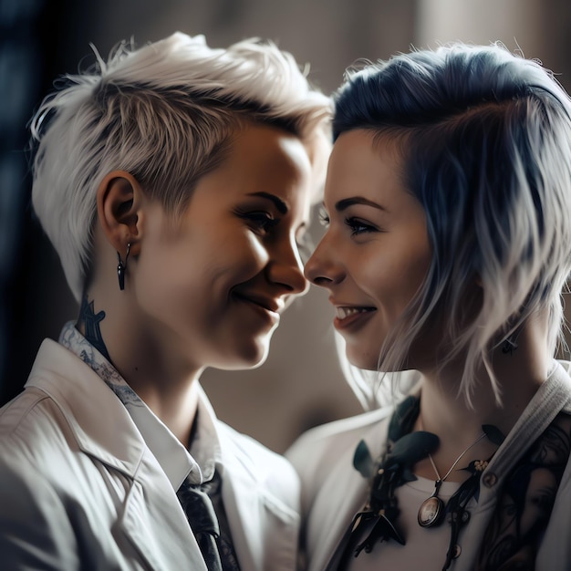 Foto schöne lgbtqi-illustration eines lesbischen paares