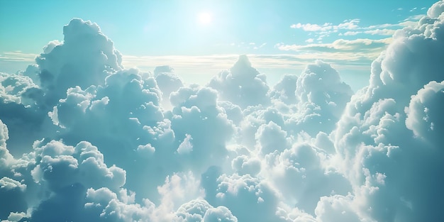 Schöne Luftaufnahme des blauen Himmels mit weißen Wolken Blauer Himmelshintergrund mit Wolken Ai Generated