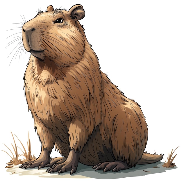 Foto schöne lustige cartoon-capybara-illustration für kinderbuch generative ki