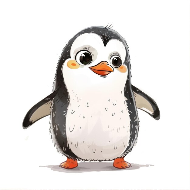 Schöne, lustige Cartoon-Pinguin-Illustrationen für Kinderbuch-Generative KI