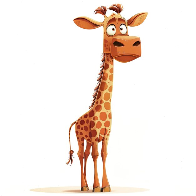 Foto schöne, lustige zeichentrickgiraffen-illustration für kinderbuch generative ki