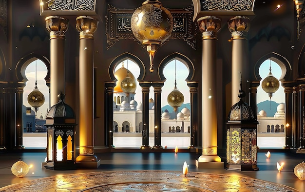 Schöne luxuriöse 3D-Moschee