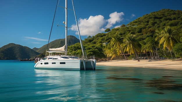 schöne Luxusyacht auf dem Meer