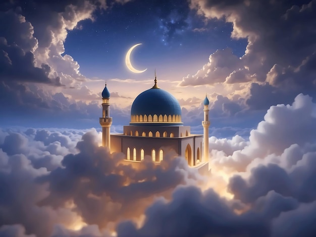 schöne Moschee über den Wolken_13