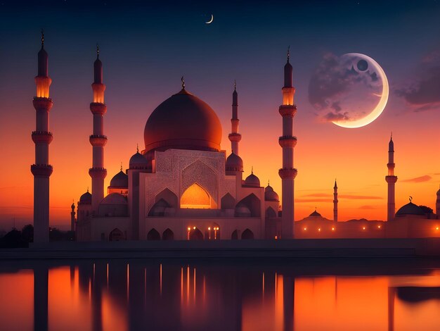 Schöne Moschee und Ramadan Mubarak Vibes