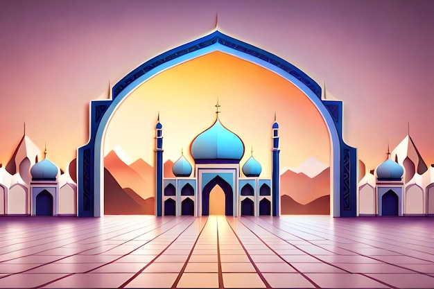 Schöne Moscheeillustration islamisches Konzept