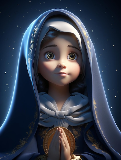 Schöne Mutter Maria in 3D-Rendering