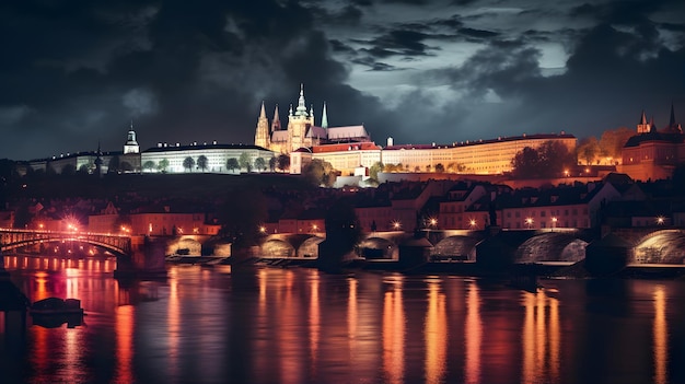Foto schöne nachtansicht der tschechischen republik