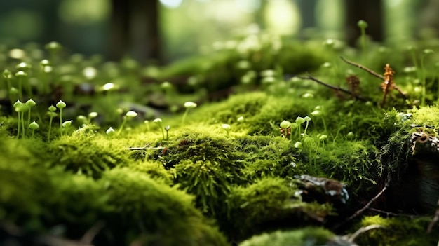 schöne Nahaufnahme auf Moos im Wald