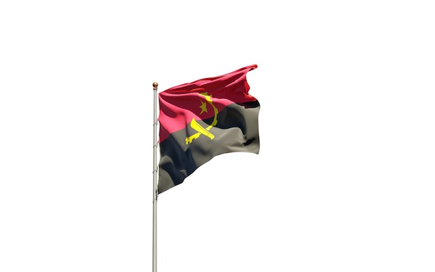 Schöne Nationalstaatsflagge von Angola auf Weiß