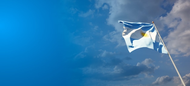 Schöne Nationalstaatsflagge von Argentinien mit Leerzeichen. Argentinien-Flagge mit Platz für Text-3D-Grafik.