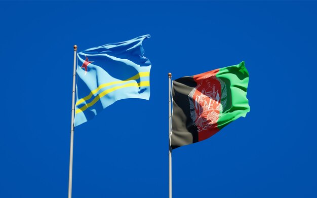 Schöne Nationalstaatsflaggen von Afghanistan und Aruba