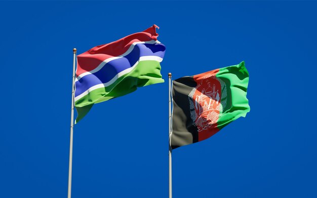 Schöne Nationalstaatsflaggen von Afghanistan und Gambia