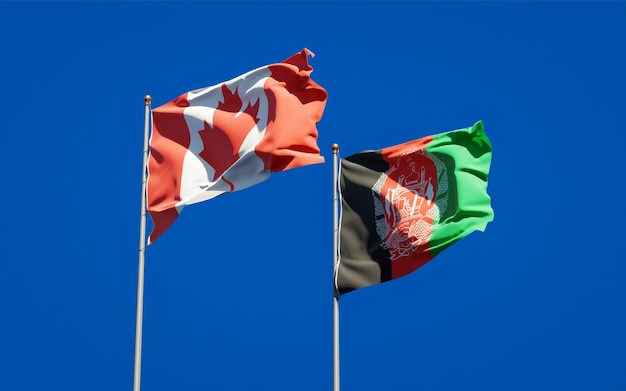 Schöne Nationalstaatsflaggen von Afghanistan und Kanada