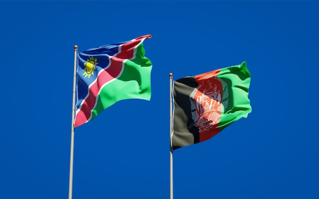 Schöne Nationalstaatsflaggen von Afghanistan und Namibia