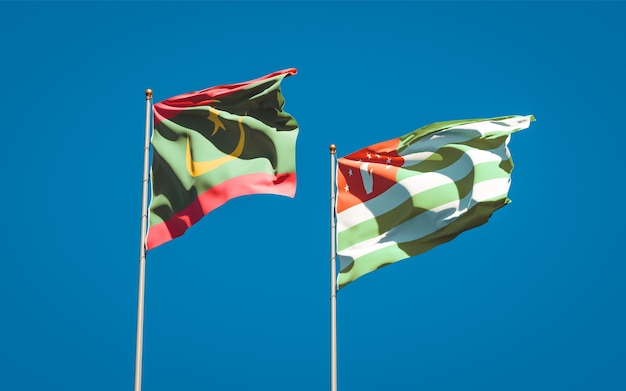 Schöne Nationalstaatsflaggen von Mauretanien und Abchasien zusammen