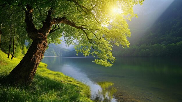 Schöne Naturlandschaft mit Tapetenansicht