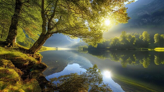 Schöne Naturlandschaft mit Tapetenansicht