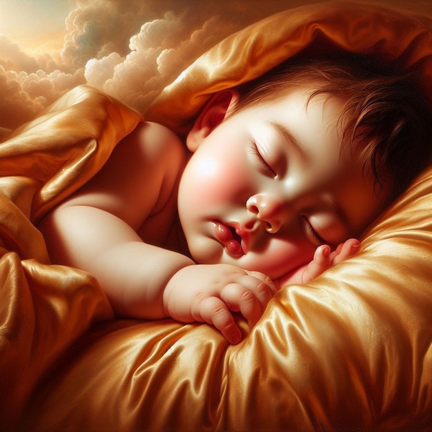 Schöne neue Kind Kleinkind schläft mit Teddy ertragen Ai generiert