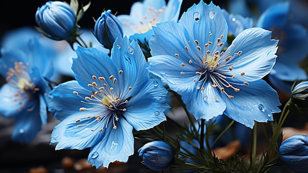 Schöne Nigella Blütenblüten