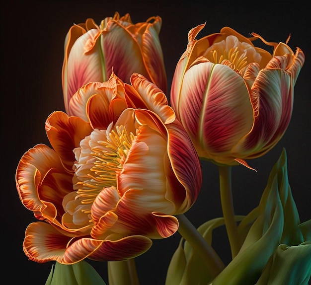 schöne orange tulpenblume, generative ai