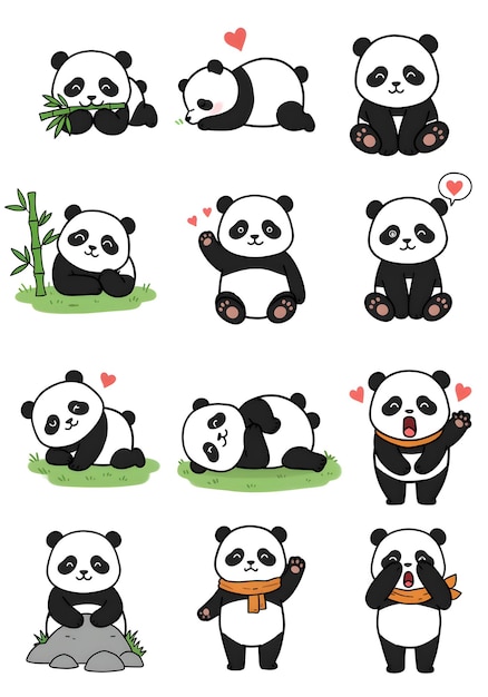 Schöne Panda-Aufkleber