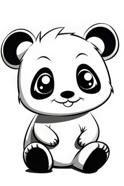 Schöne Panda-Cartoon auf weißem Hintergrund Vektorillustration
