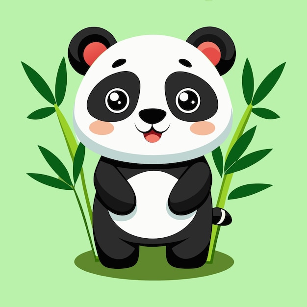 Schöne Panda-Illustration mit Bambus